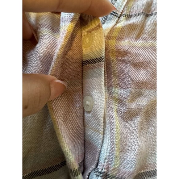 Chaps V Neck Long Sleeve Flannel Shirt Size Small Modern Designer Hiking Outdoor - Picture 15 of 16